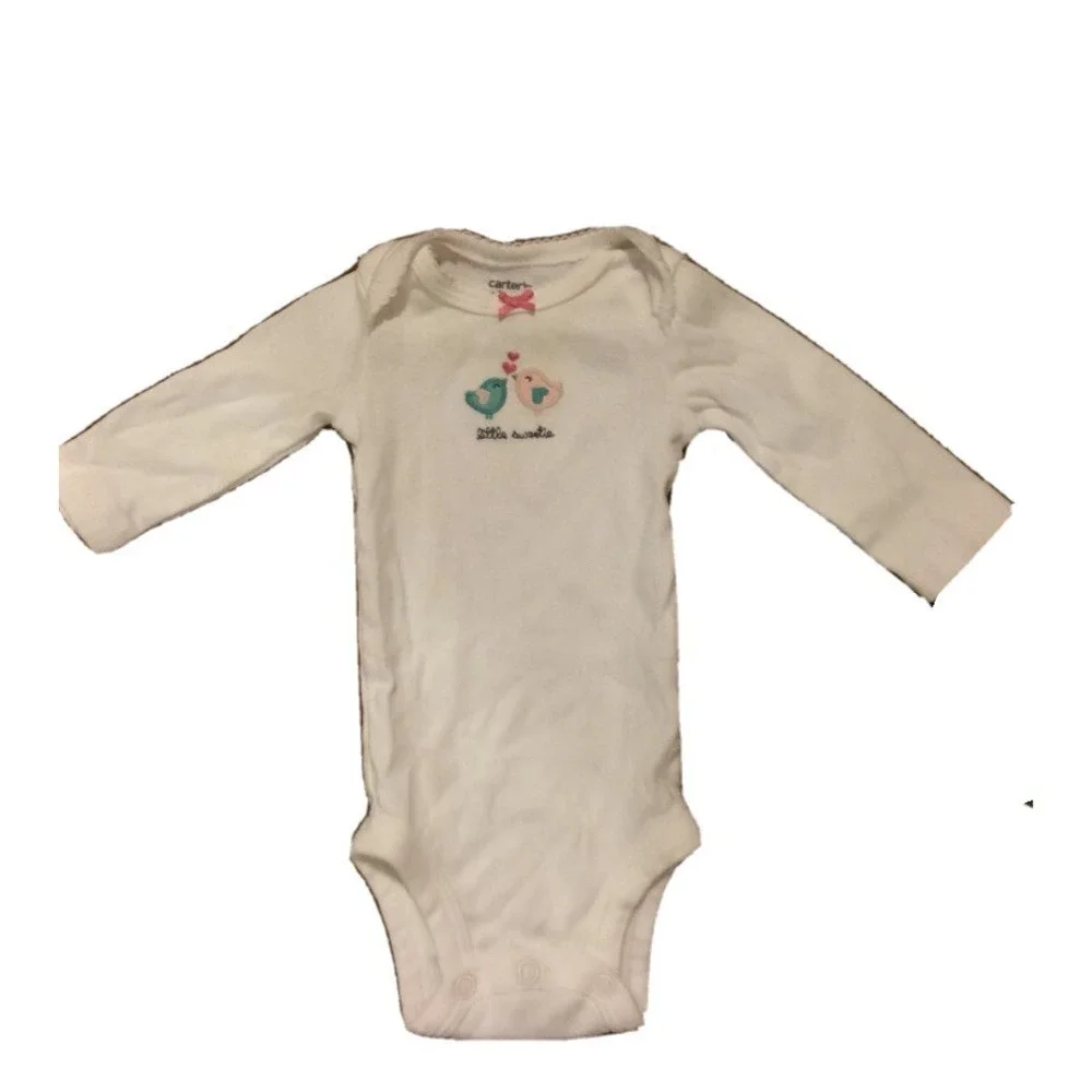 Carters Girls One Piece Little Sweetie Excellent Used Condition Newborn White